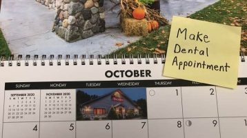 October calendar with dental appointment reminder